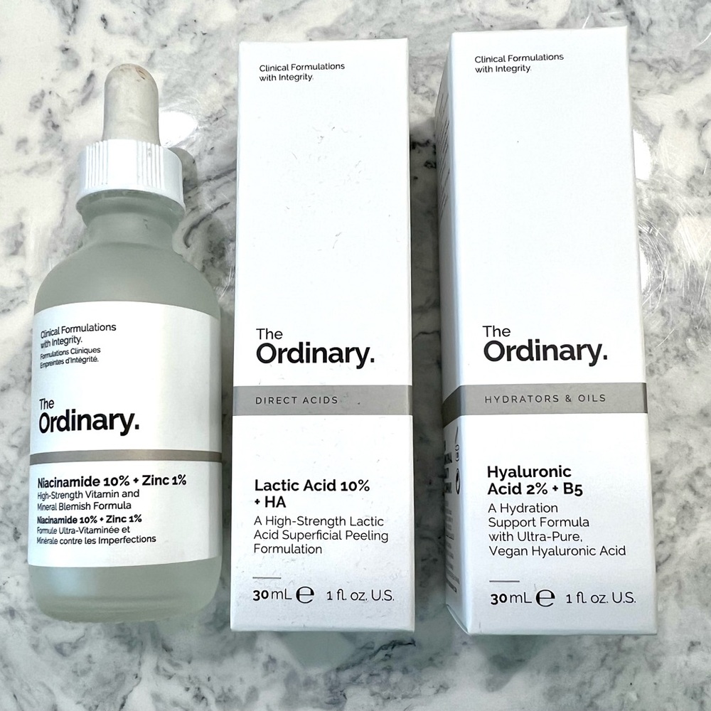 *NEW* The Ordinary Bundle Lactic Acid +HA, Hyaluronic Acid+ B5 Niacinamide +Zinc